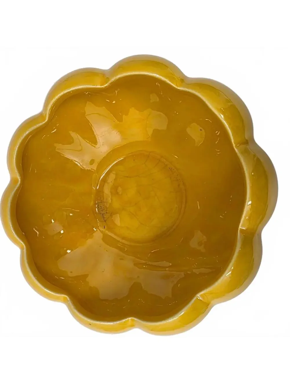 Vintage McCoy Floraline 509 Yellow Lotus Planter Bowl MCM Pottery USA